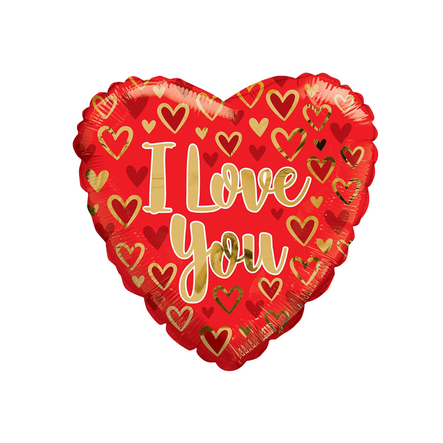 Palloncino a cuore i love you oro e rosso 18'' in mylar